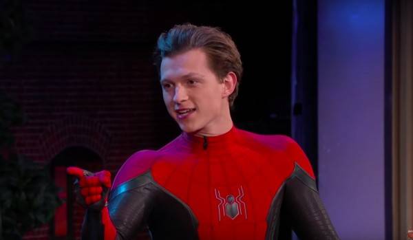 Tom Holland Reveals New Spider Man Suit On Jimmy Kimmel