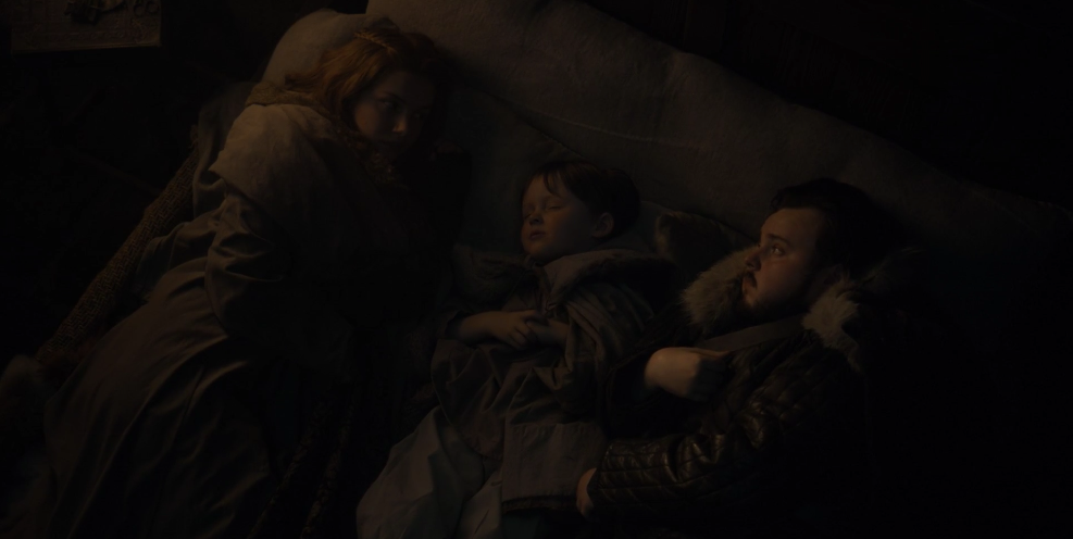 Samwell Tarly, Gilly, and Little Sam sleep peacefully in "A Knight of the Seven Kingdoms."