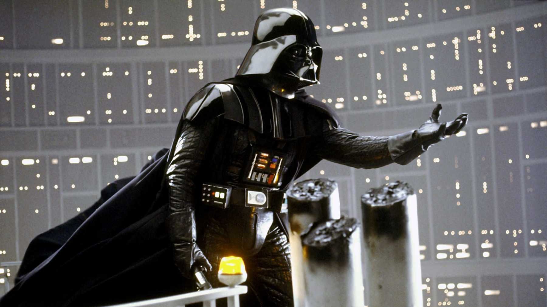 Darth Vader extending his arm in Star Wars: The Empire Strikes Back
