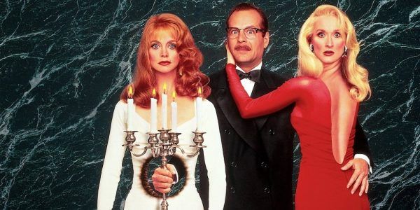 Goldie Hawn, Bruce Willis, and Meryl Streep in a poster for Death Becomes Her.