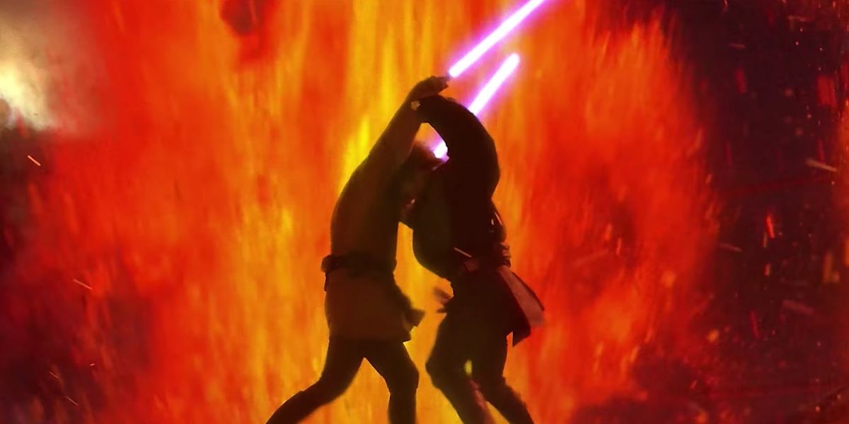 Anakin vs. Obi-Wan on Mustafar in Revenge of the Sith