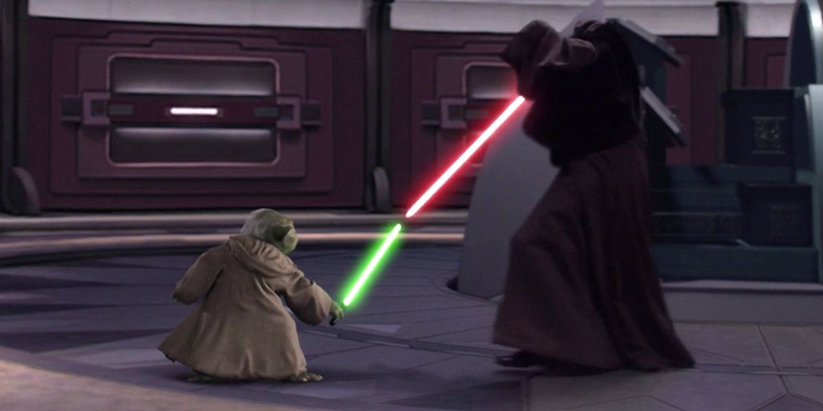 Yoda lightsaber battle Clearance