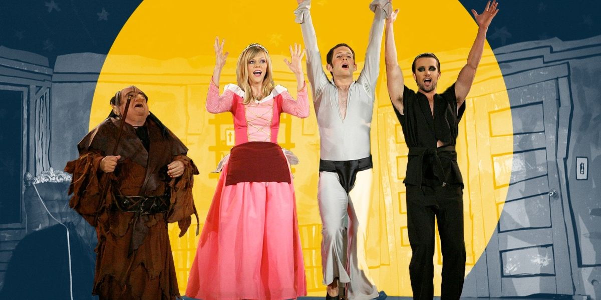 The gang performing The Nightman Cometh on stage in It's Always Sunny in Philadelphia.