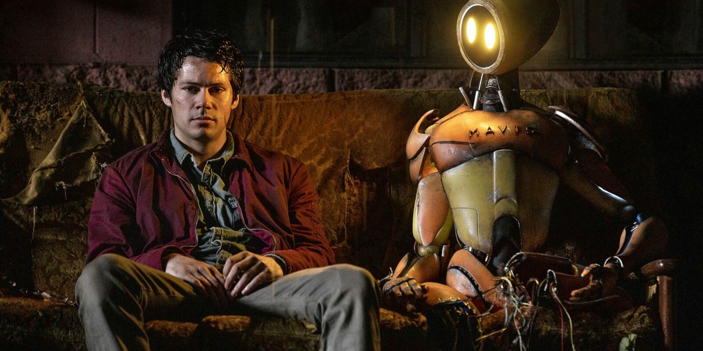 Joel sitting next to a robot in Love and Monsters