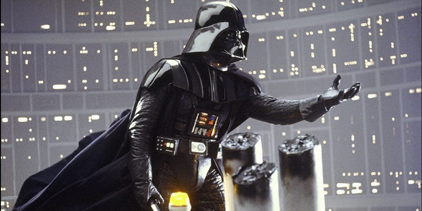Darth Vader reaching out to someone in The Empire Strikes Back