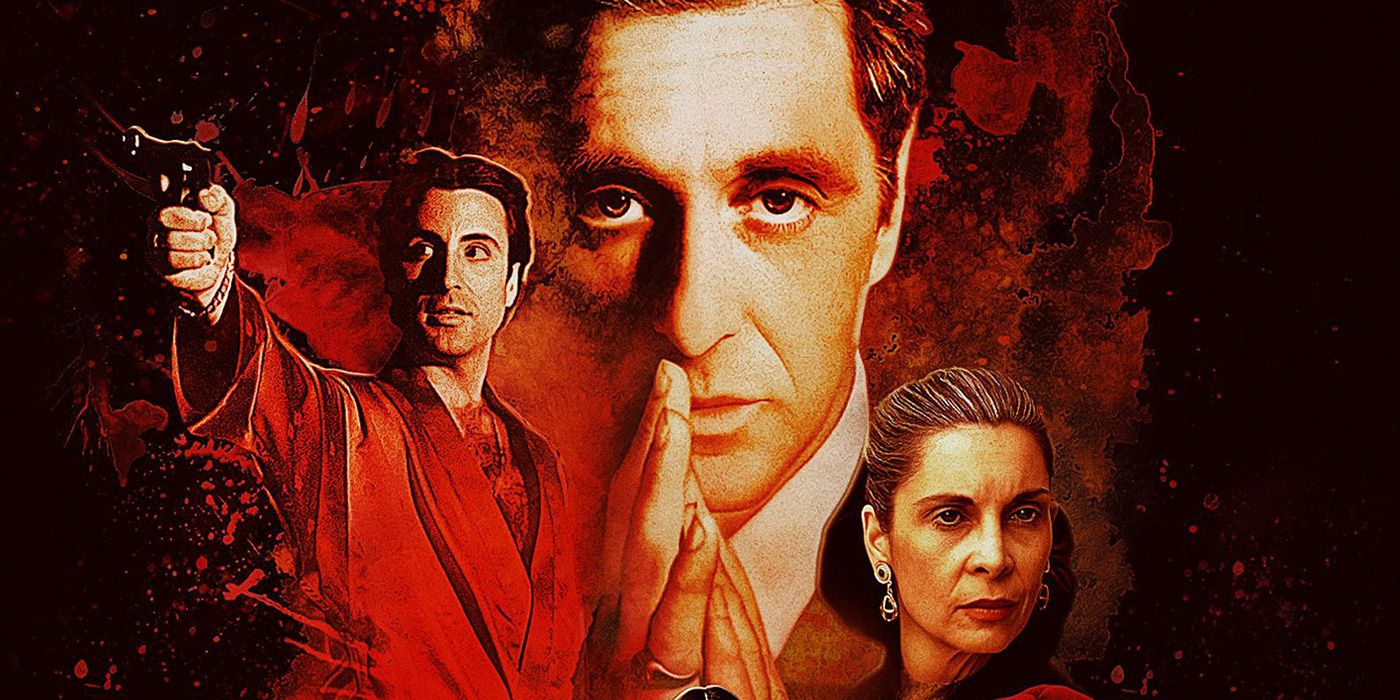 Poster for The Godfather Part III showing Vincent, Michael, and Connie