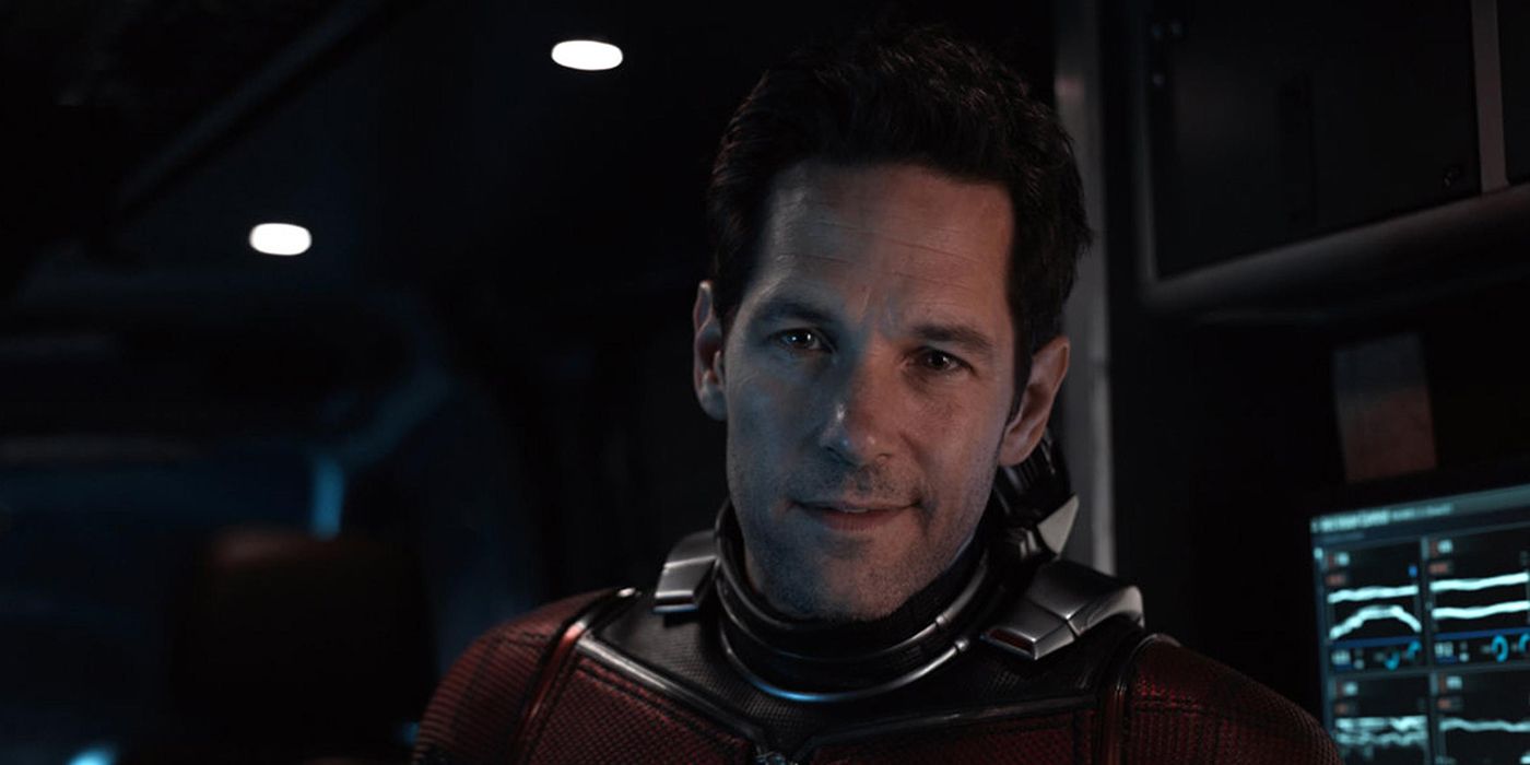 Ant-Man with his helmet off smiling in Ant-Man in Ant-Man and the Wasp