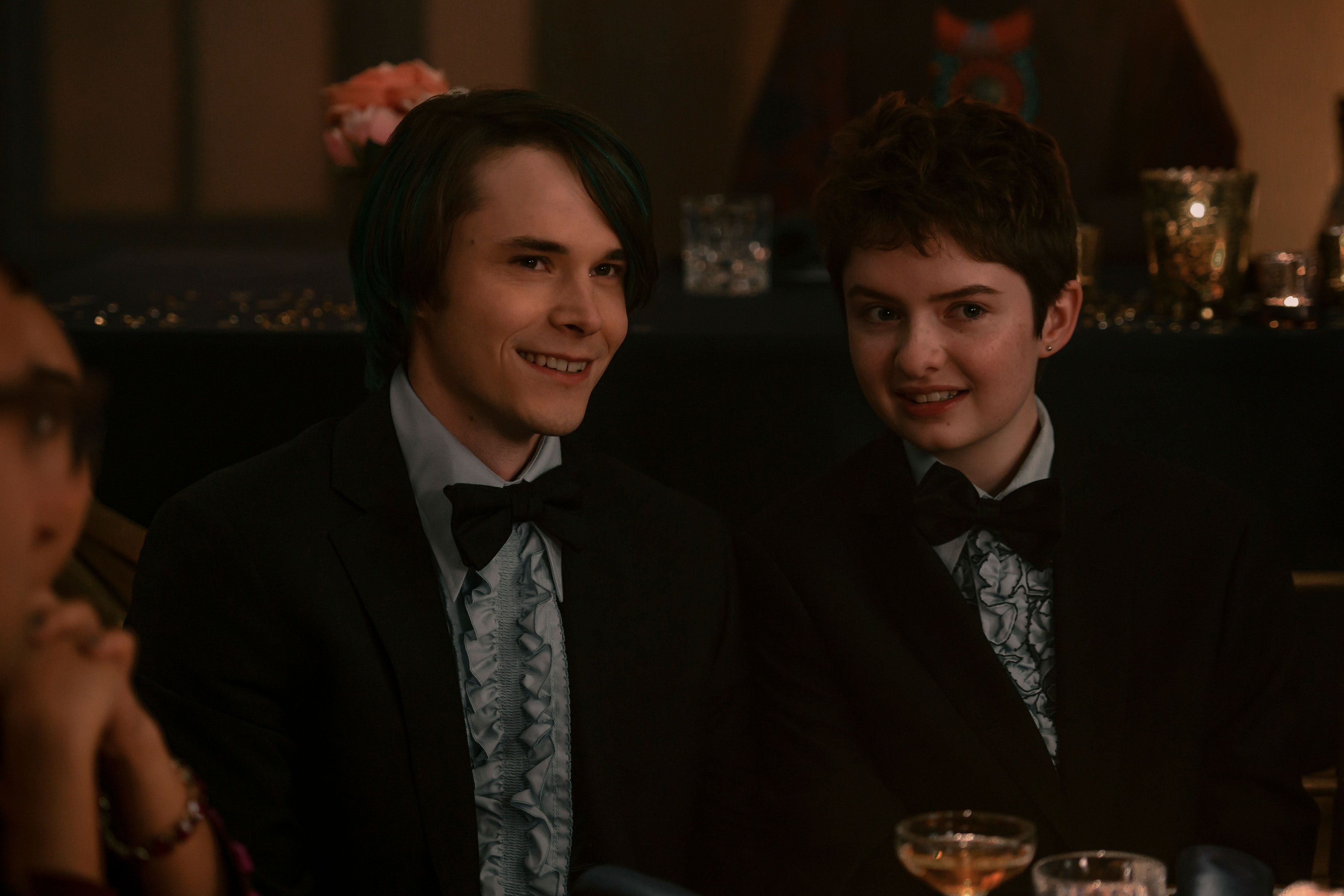 Jonathan Whitesell and Lachlan Watson in Chilling Adventures of Sabrina Part 4