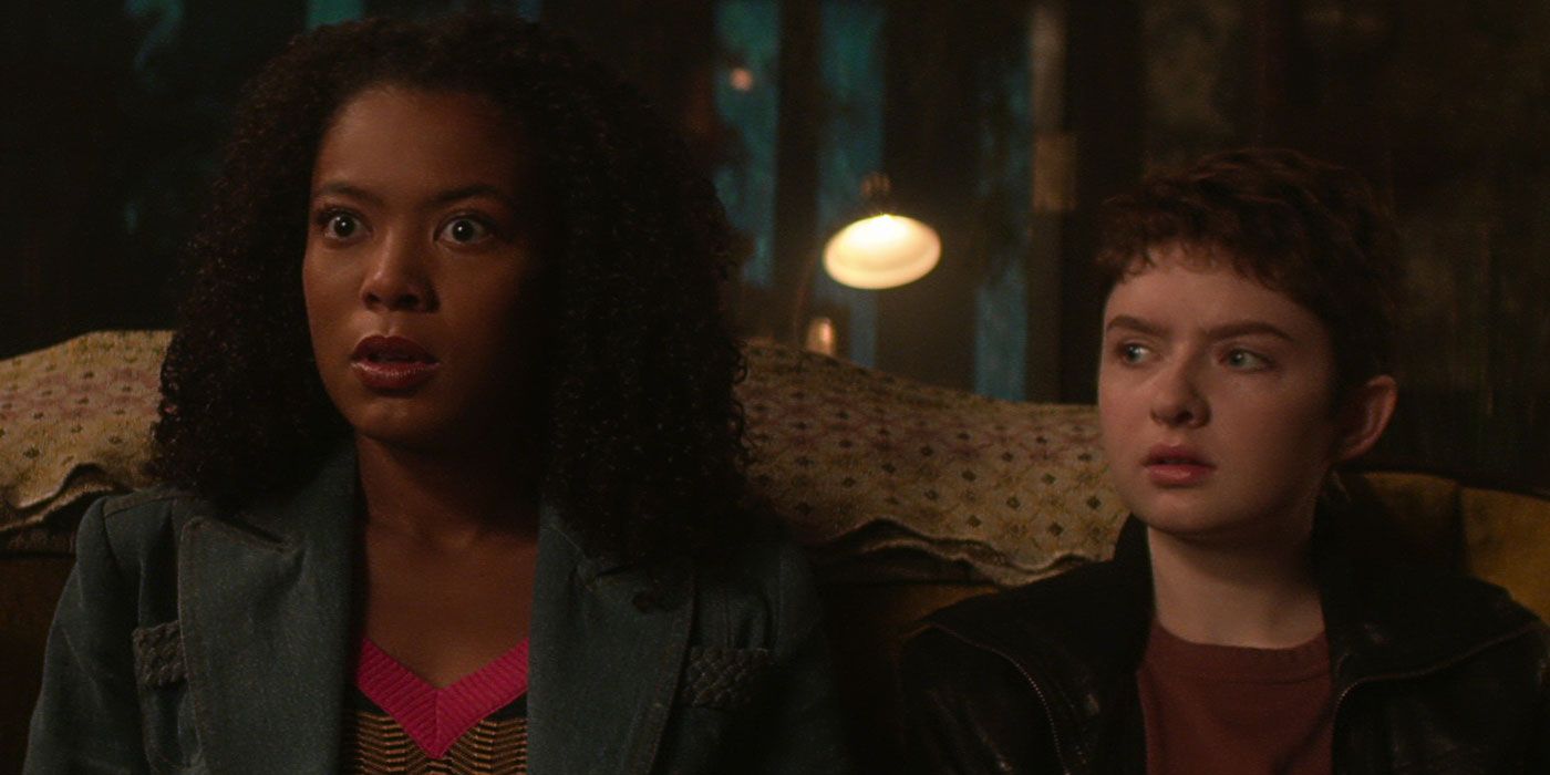 Jaz Sinclair and Lachlan Watson in Chilling Adventures of Sabrina Part 4