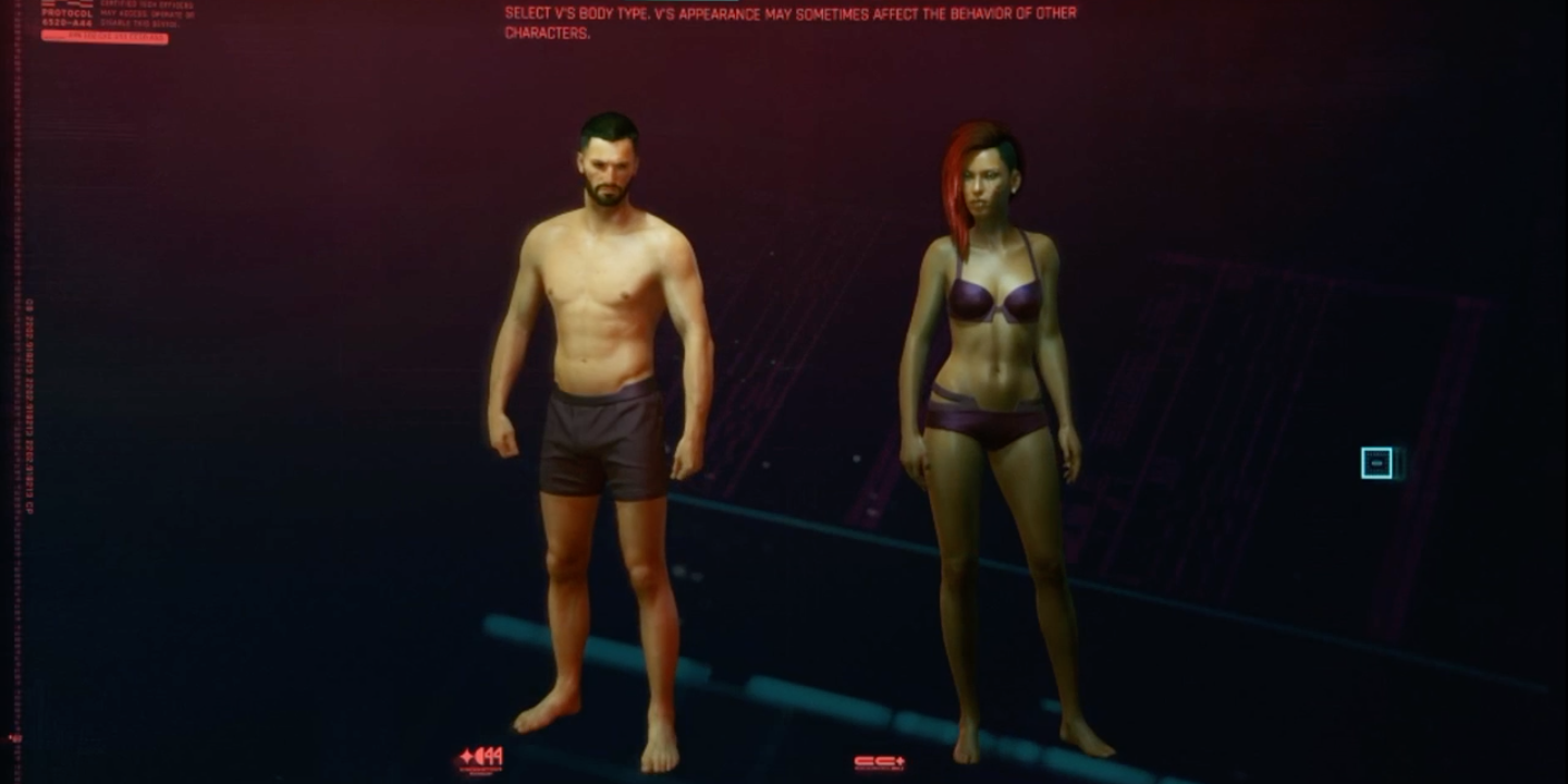 Character creation models in Cyberpunk 2077