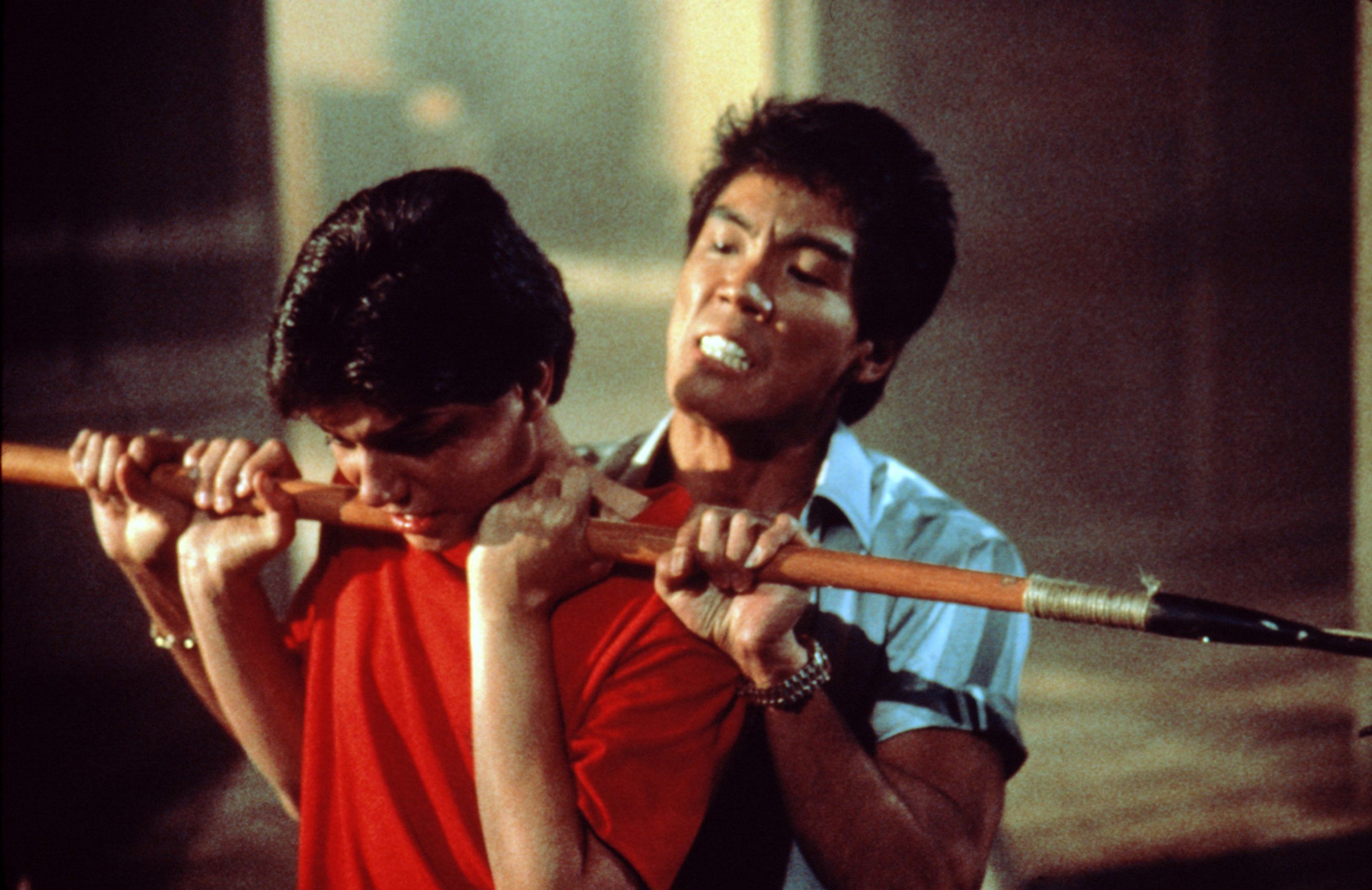 Ralph Macchio and Yuji Okumoto in The Karate Kid Part II