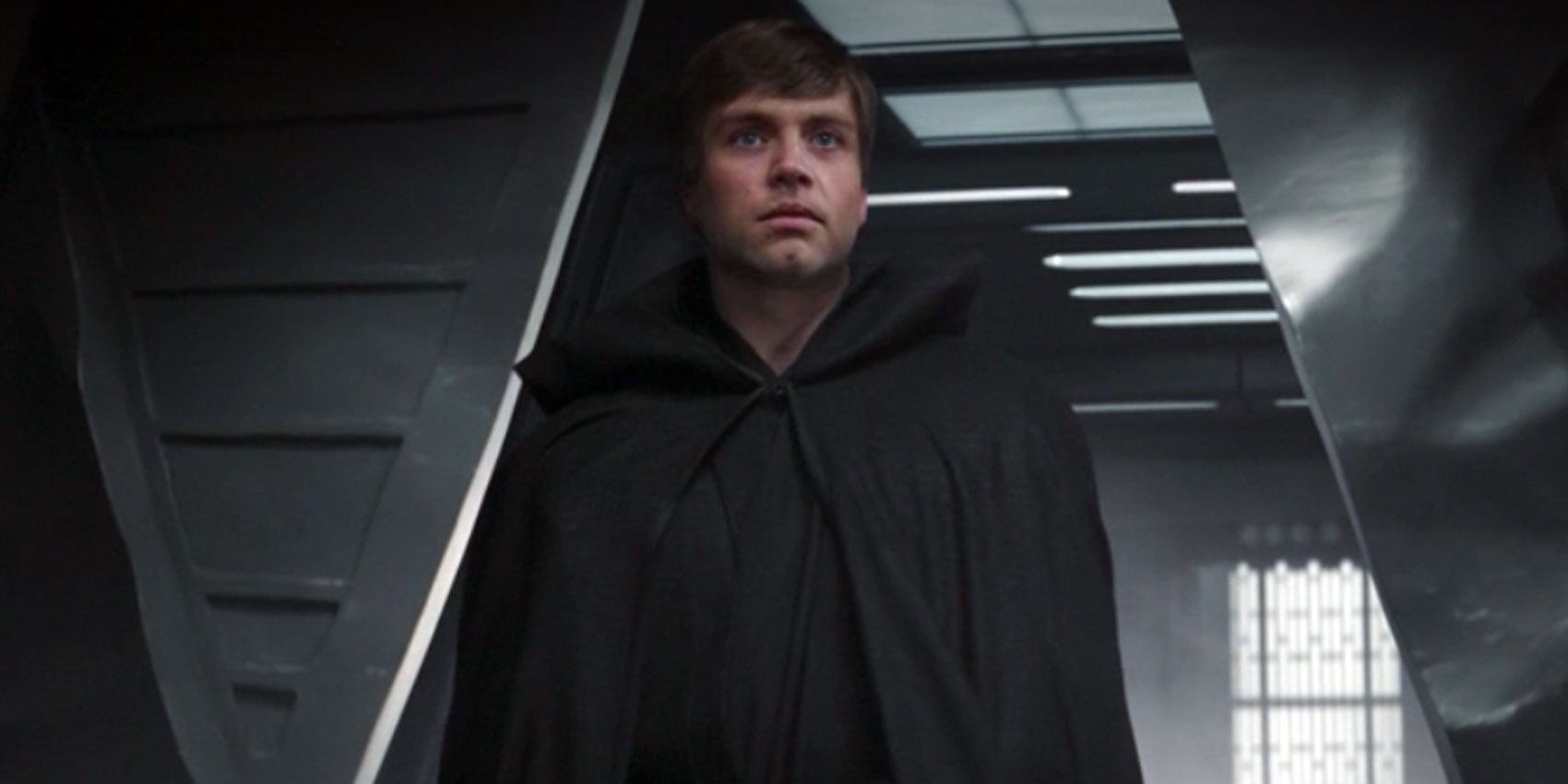 Luke Skywalker stands aboard Moff Gideon's light cruiser