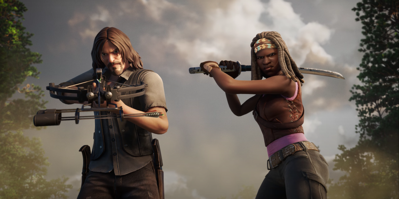 Daryl Dixon and Michonne from The Walking Dead Fortnite appearance