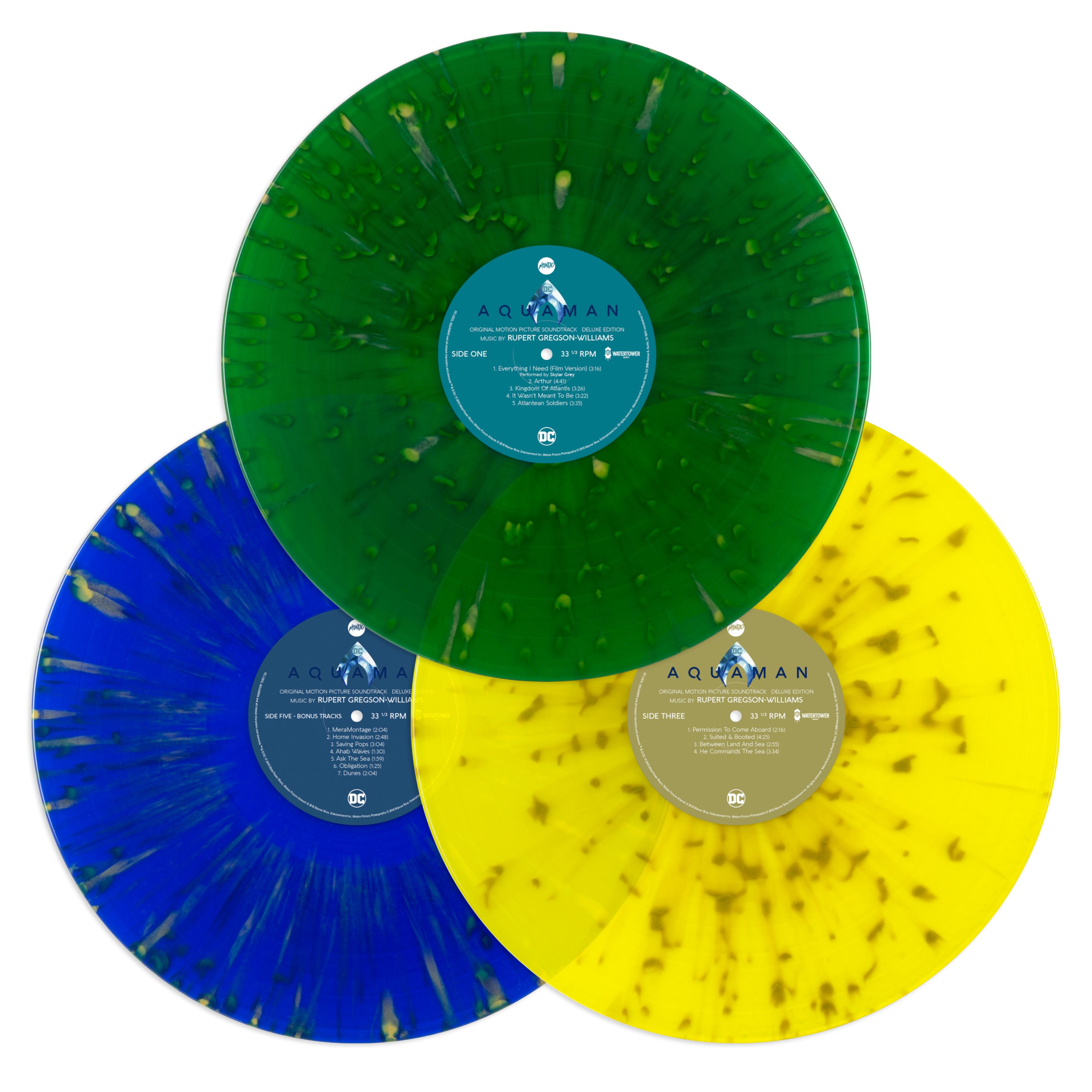 Mondo vinyls of Aquaman soundtrack
