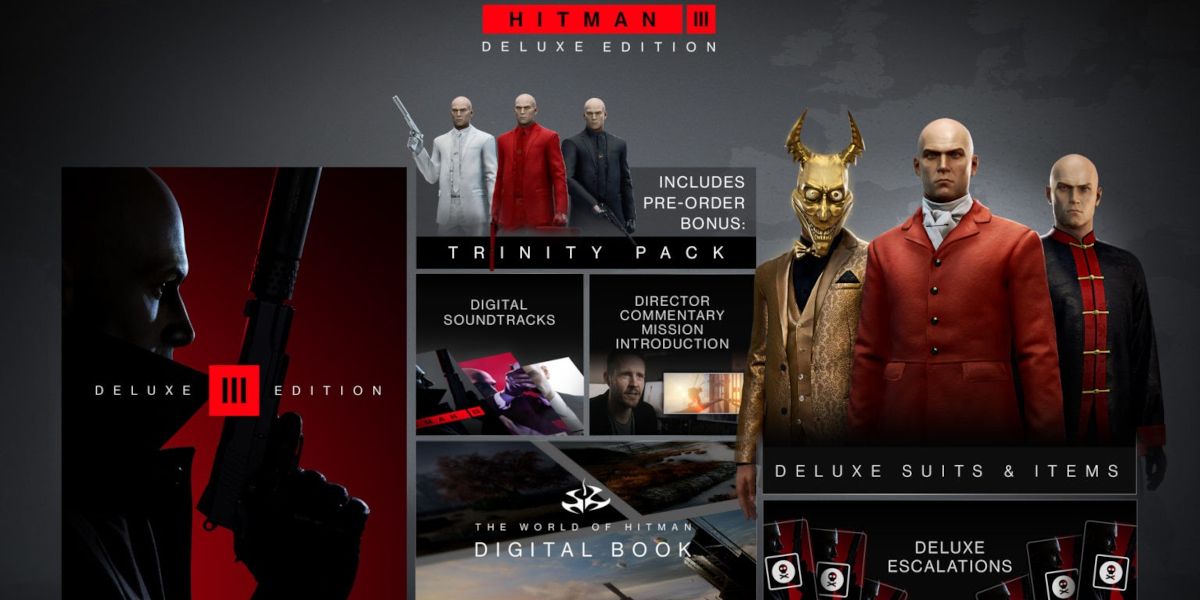 Hitman III Deluxe Edition package contents