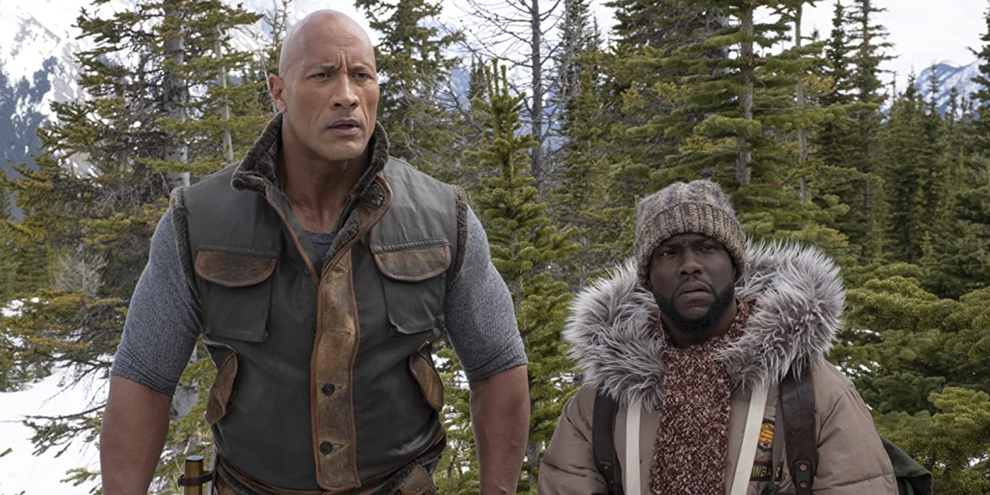 jumanji-next-level-hart-johnson-snow-forest