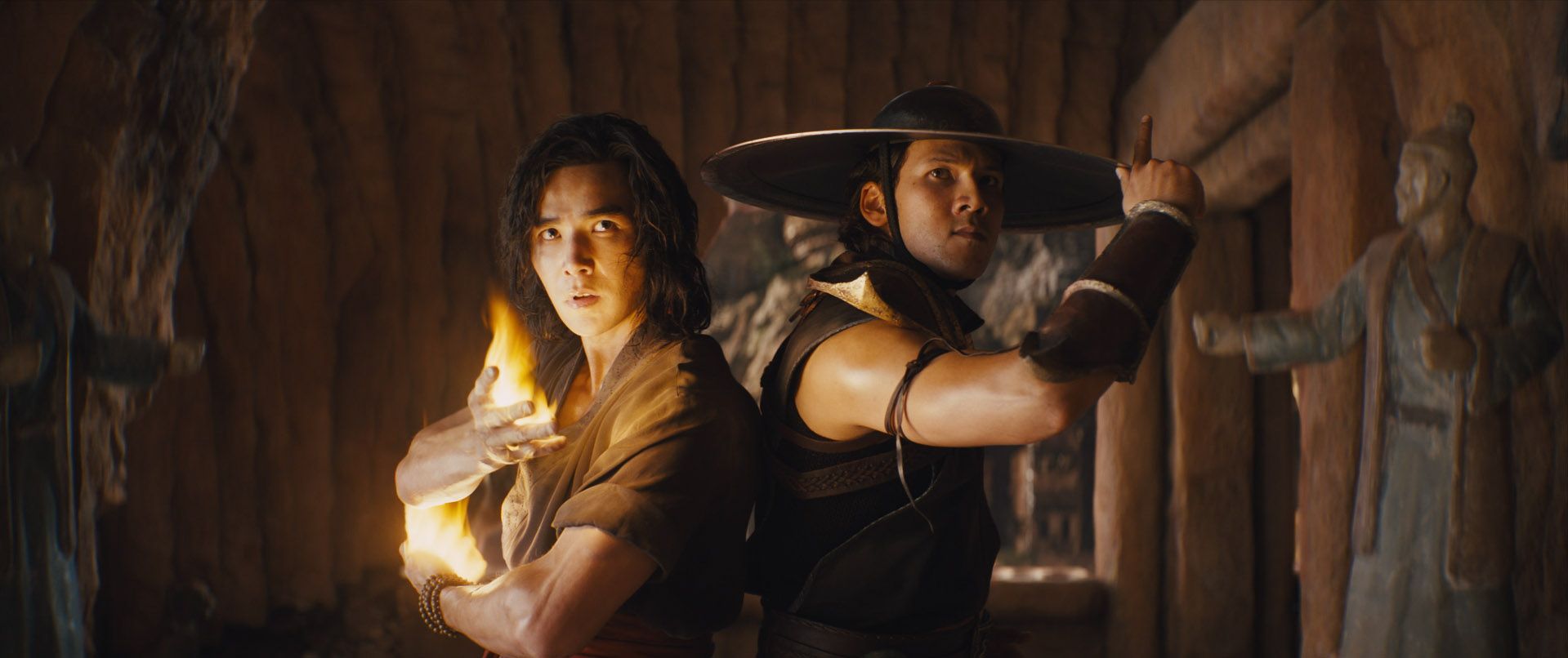 Liu Kang and Kung Lao in Mortal Kombat (2021)
