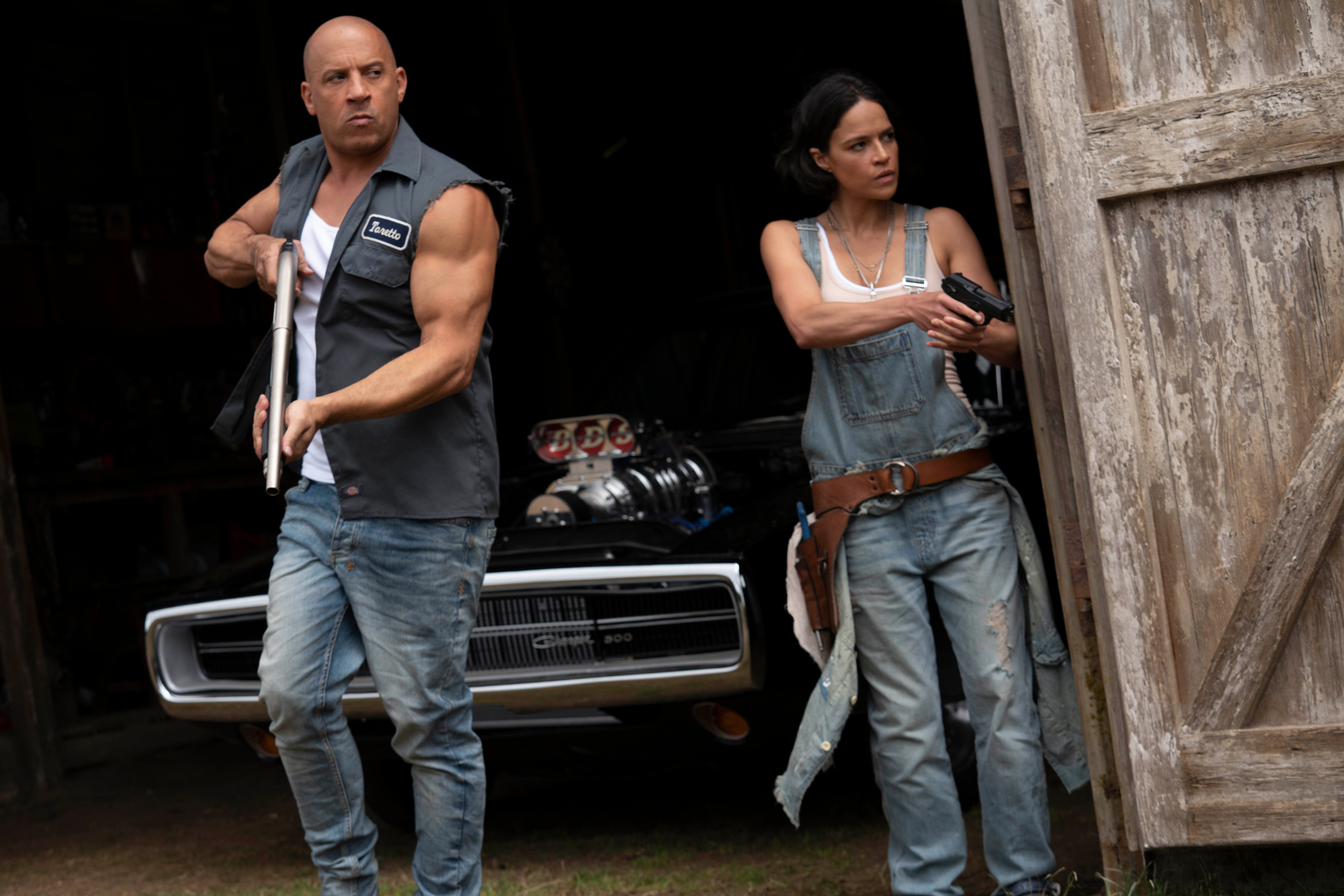Vin Diesel and Michelle Rodriguez in F9