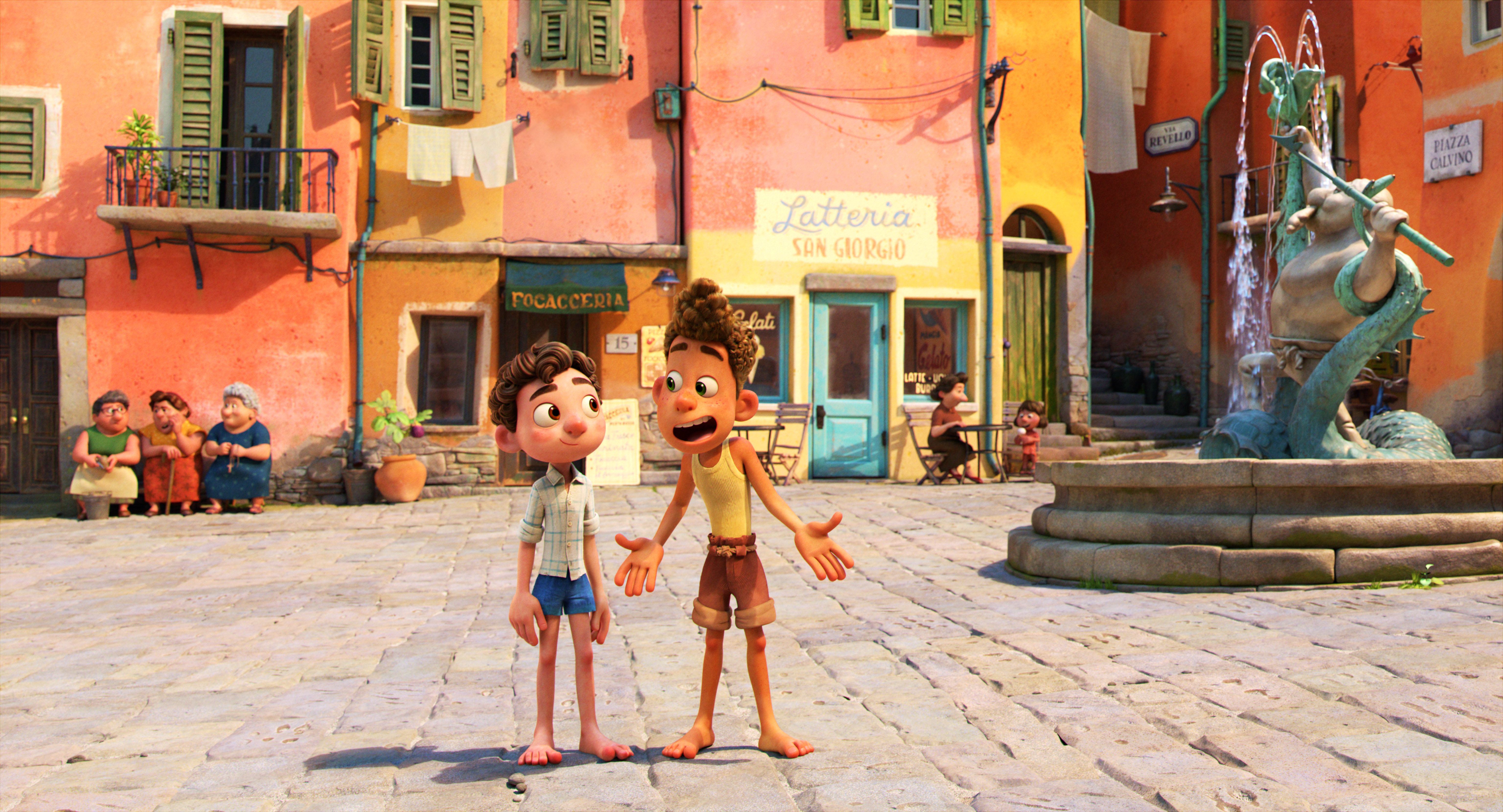 Luca and Alberto in the Pixar Movie Luca