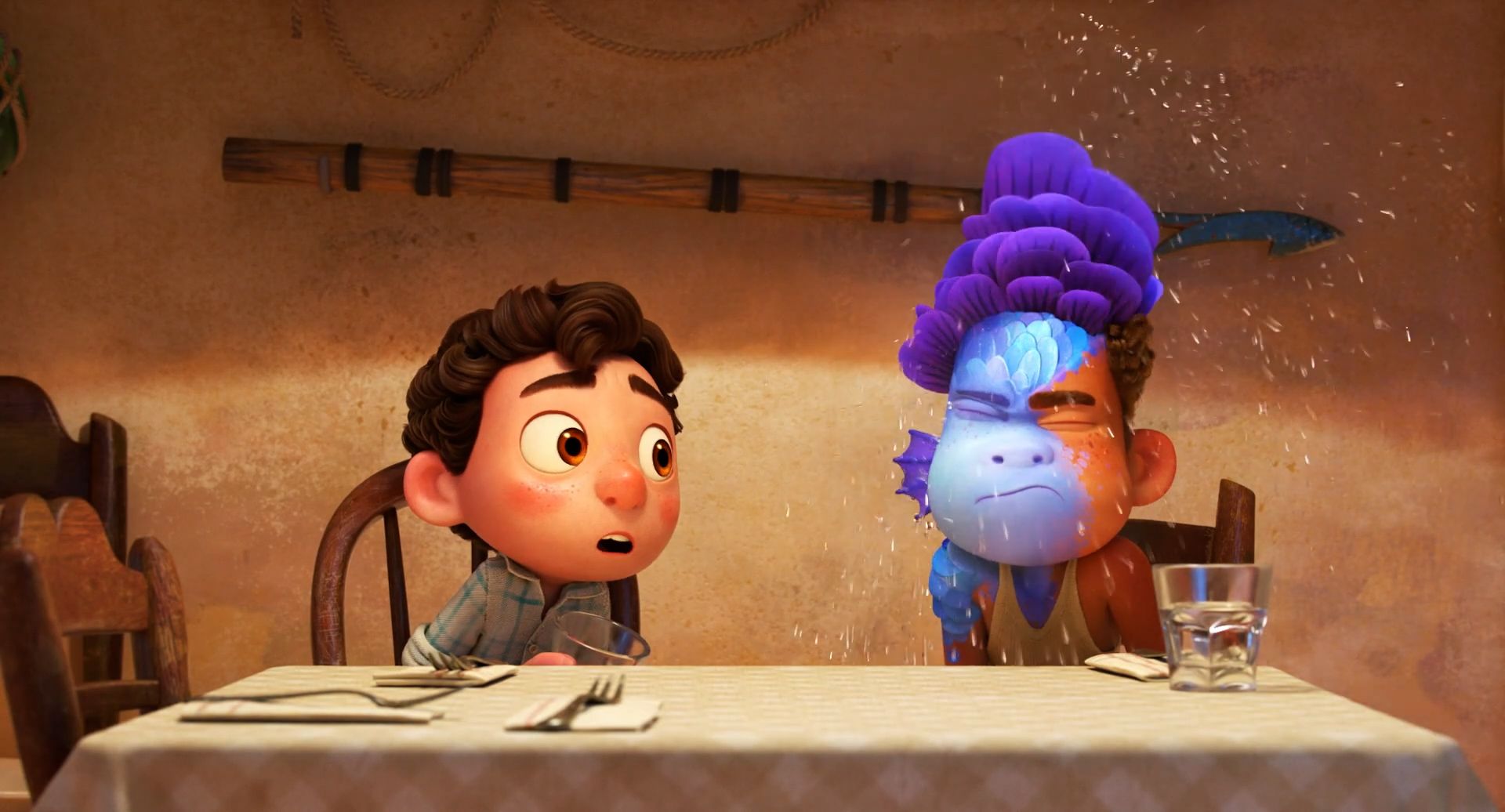 Luca and Alberto in the Pixar Movie Luca