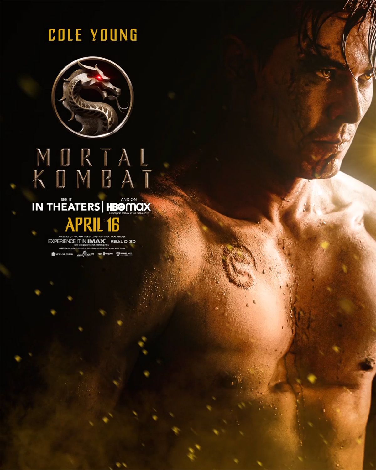 Cole Young character poster for Mortal Kombat movie