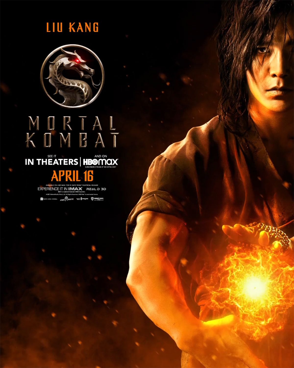 Liu Kang character poster for Mortal Kombat movie