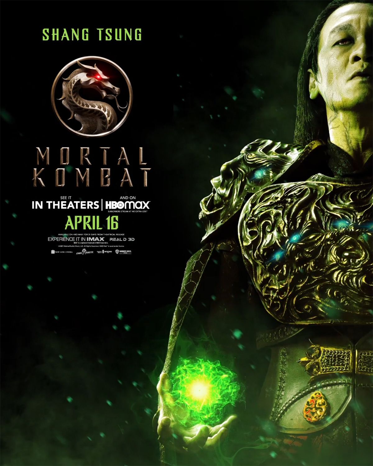 Shang Tsung character poster for Mortal Kombat movie
