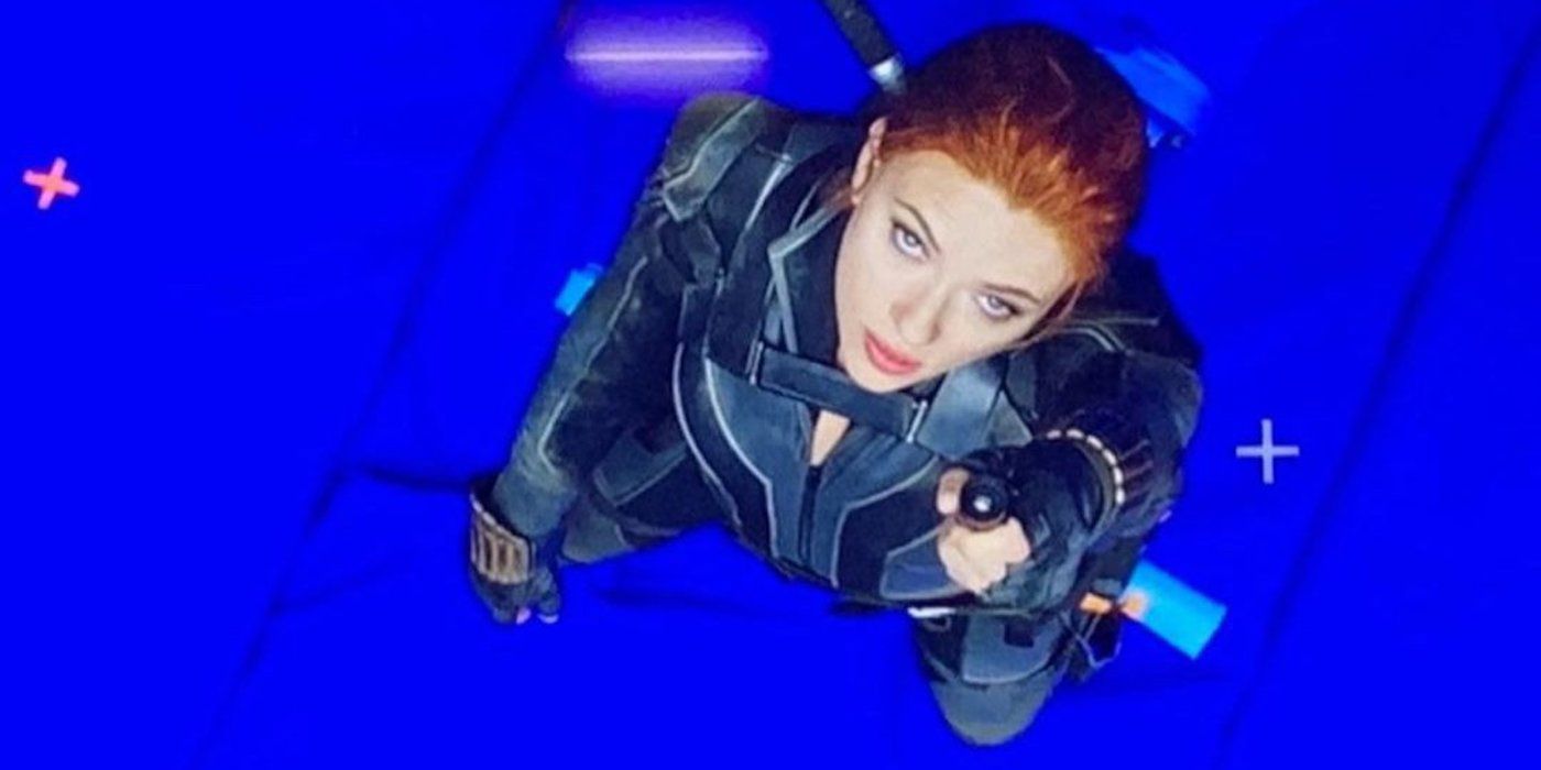 Scarlett Johansson on the set of Black Widow