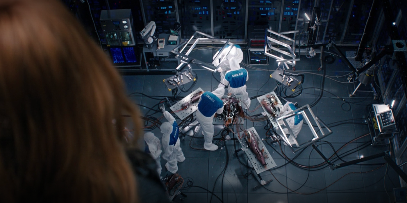 Vision&rsquo;s disassembled body at SWORD in WandaVision Episode 8