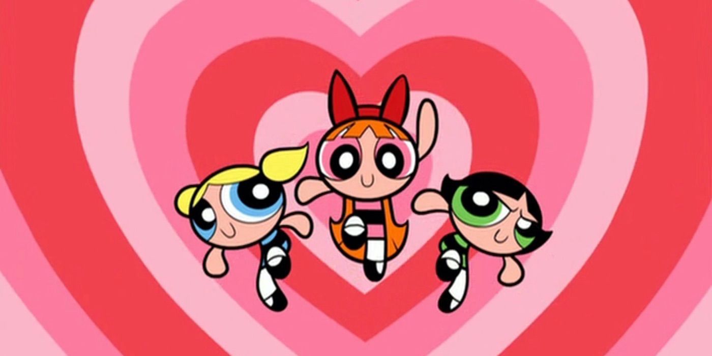 Bubbles, Blossom, and Buttercup on a promotional picture for 'The Powerpuff Girls'