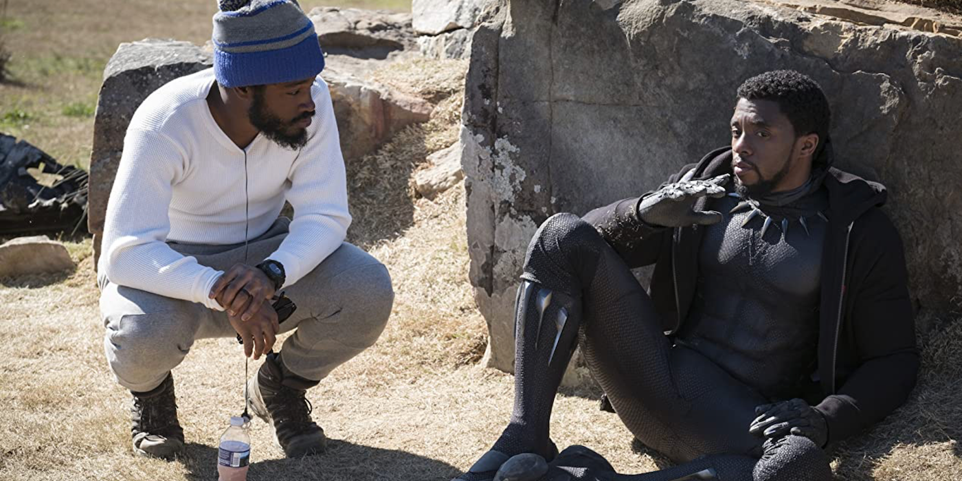 Ryan Coogler, Chadwick Boseman on Black Panther set