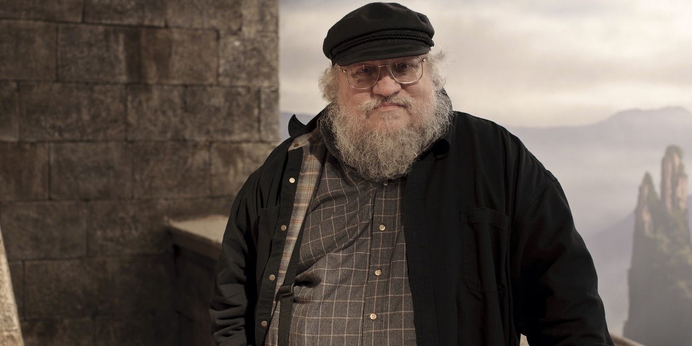 George R. R. Martin on the Game of Thrones set