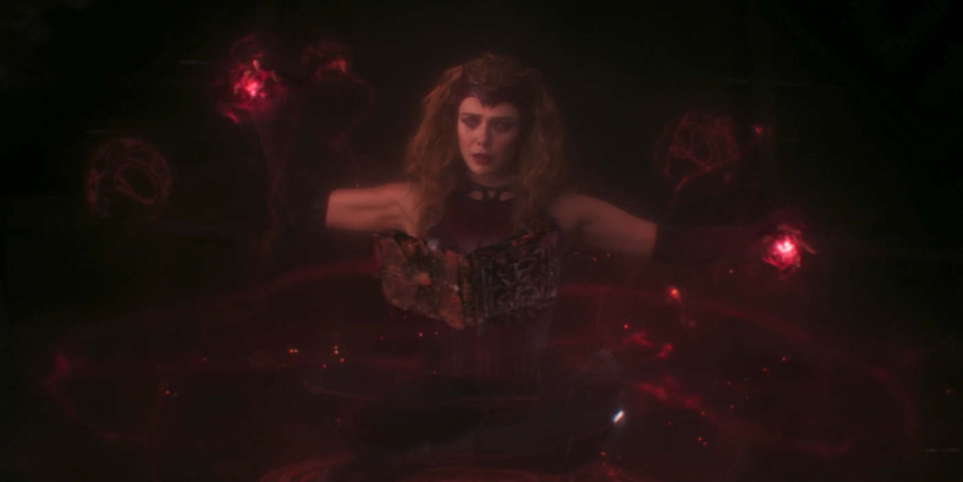 Scarlet Witch studying Darkhold in WandaVision