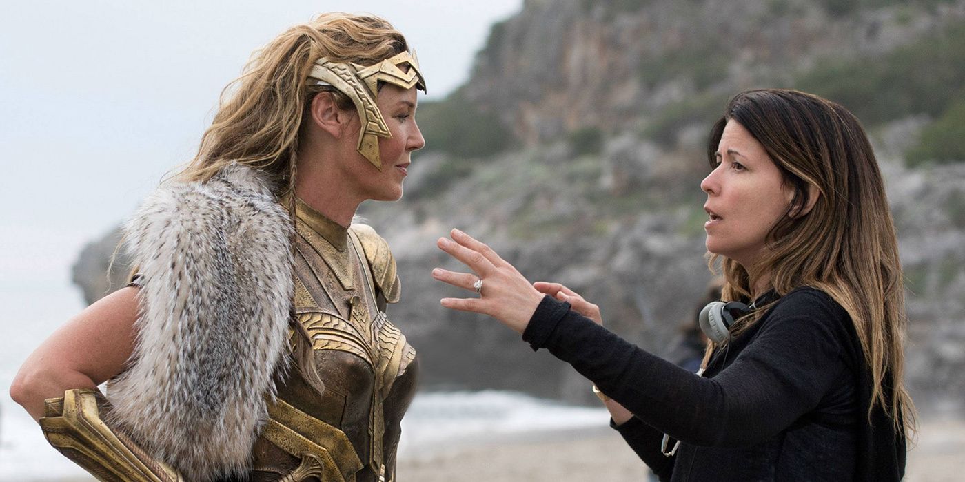 Connie Nielsen and Patty Jenkins on the Set of Wonder Woman