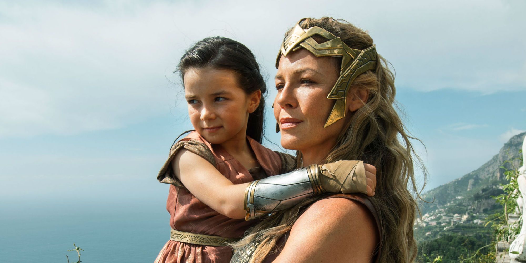 Connie Nielsen and Lilly Aspell in Wonder Woman
