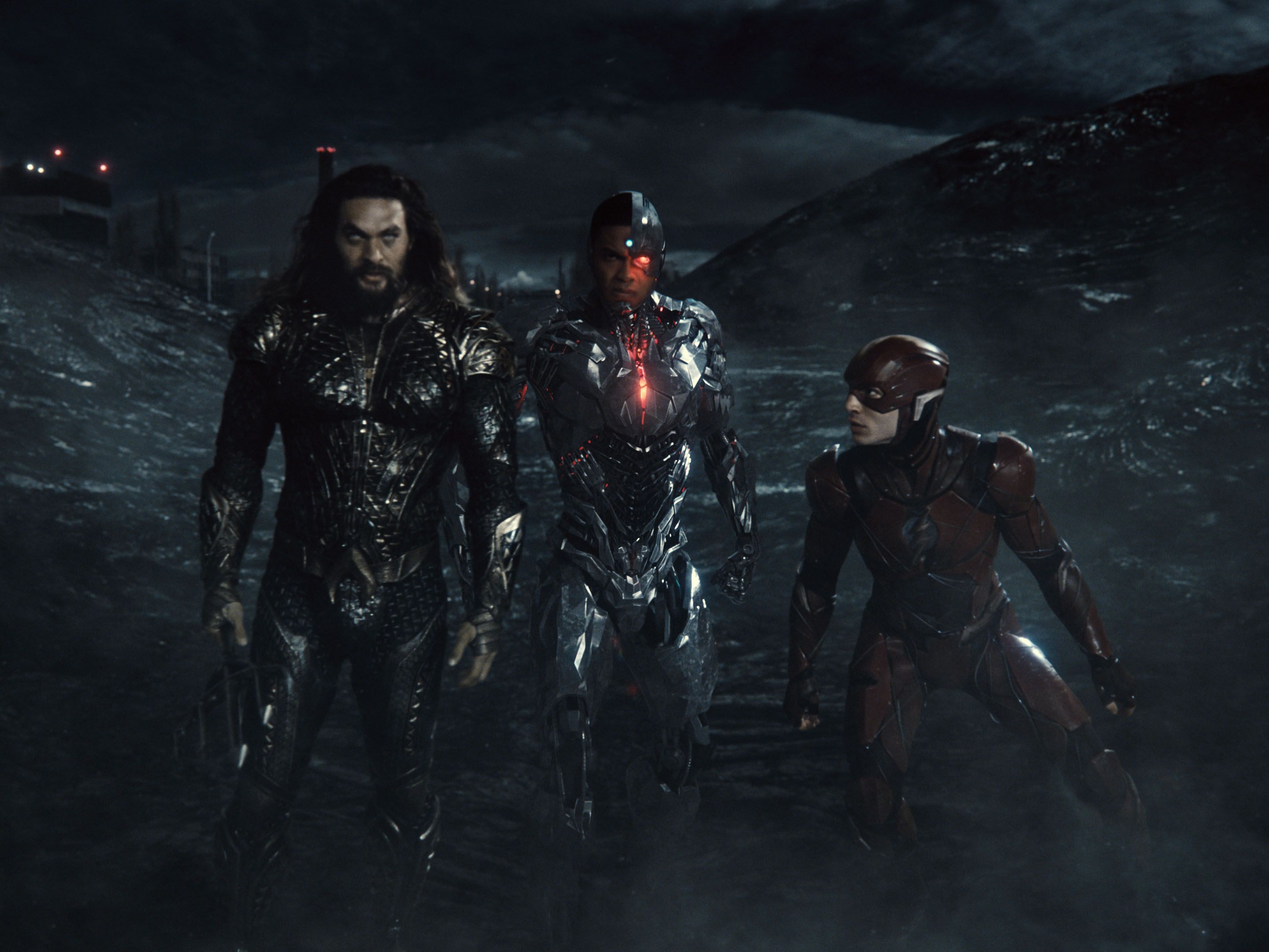 Aquaman, Cyborg, and Flash in Zack Snyder's Justice League