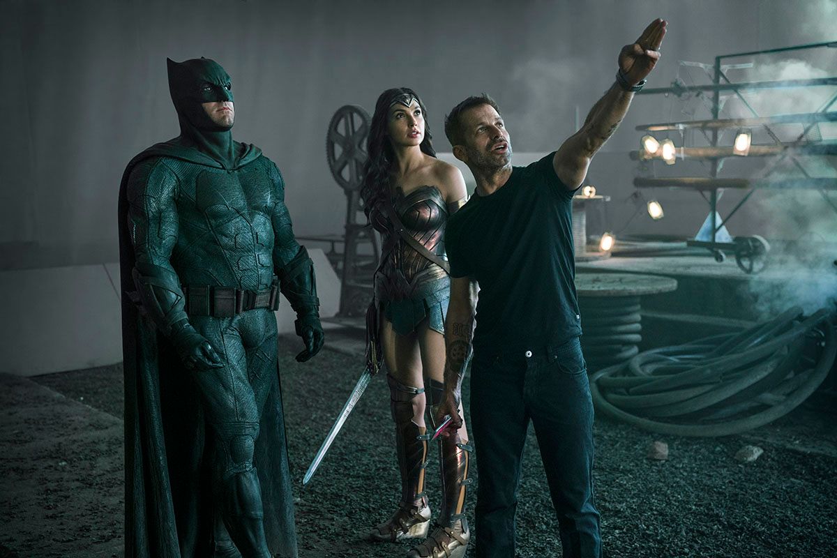Zack Snyder on the set of Justice League