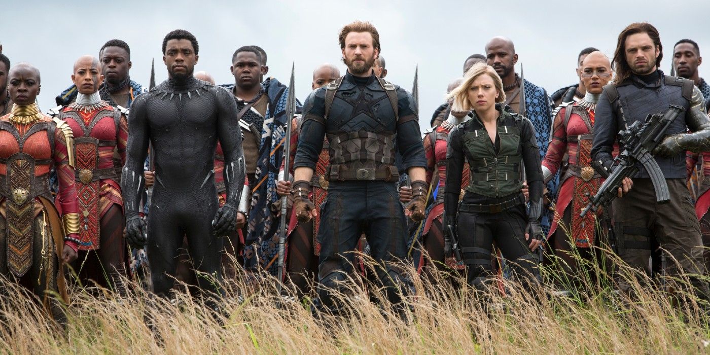 Wakandans, Steve Rogers, Black Widow, and The Winter Soldier ready to take on Thanos' army.