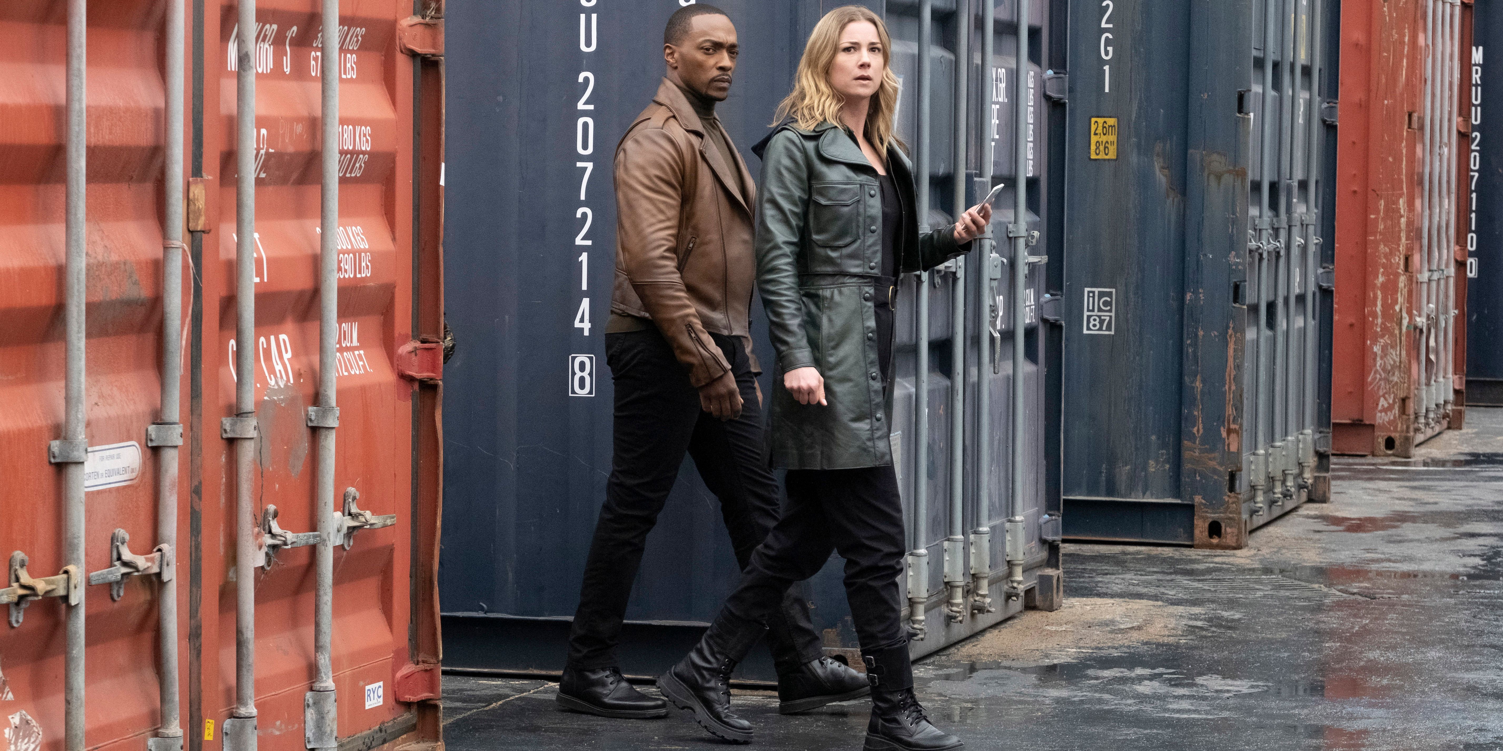 Anthony Mackie and Emily VanCamp in The Falcon and the Winter Soldier