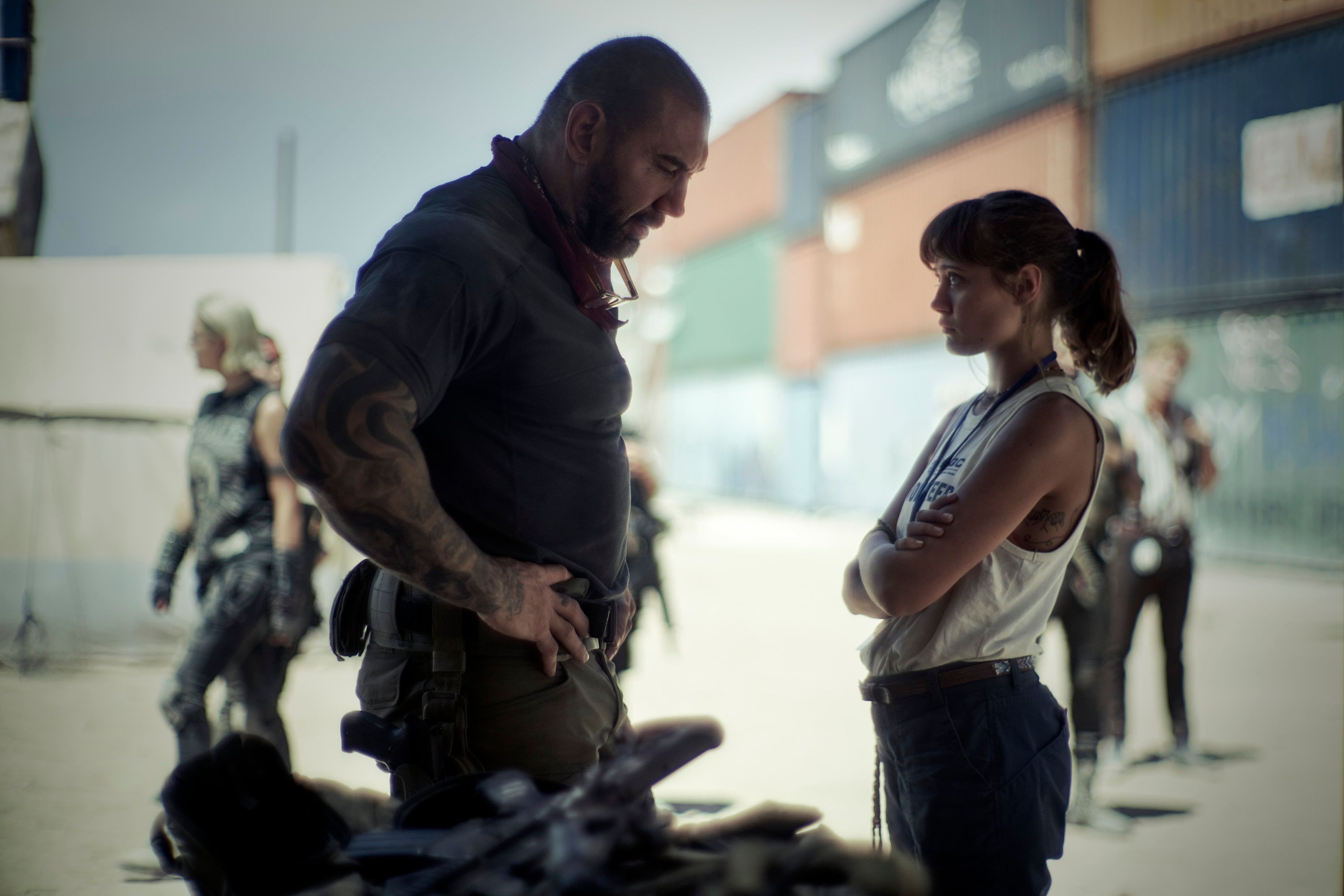 Dave Bautista and Ella Purnell in Army of the Dead