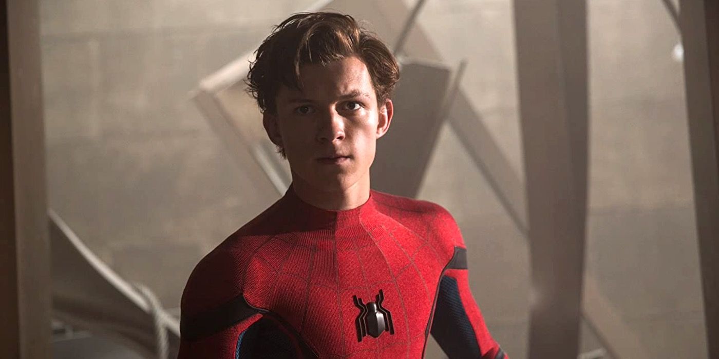 Spider-Man with his mask off frowning and looking ahead in Spider-Man: Homecoming