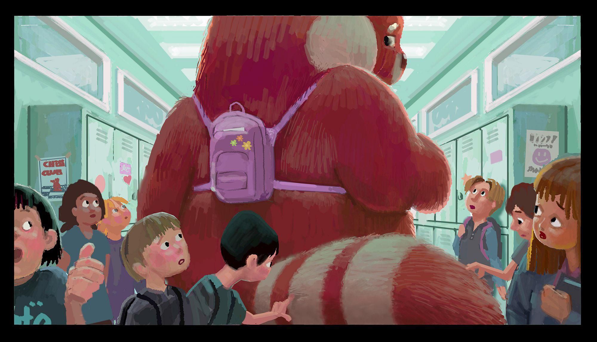 Turning Red Concept Art For Pixar’s Latest Show Girl Who Turns Into A Giant Red Panda