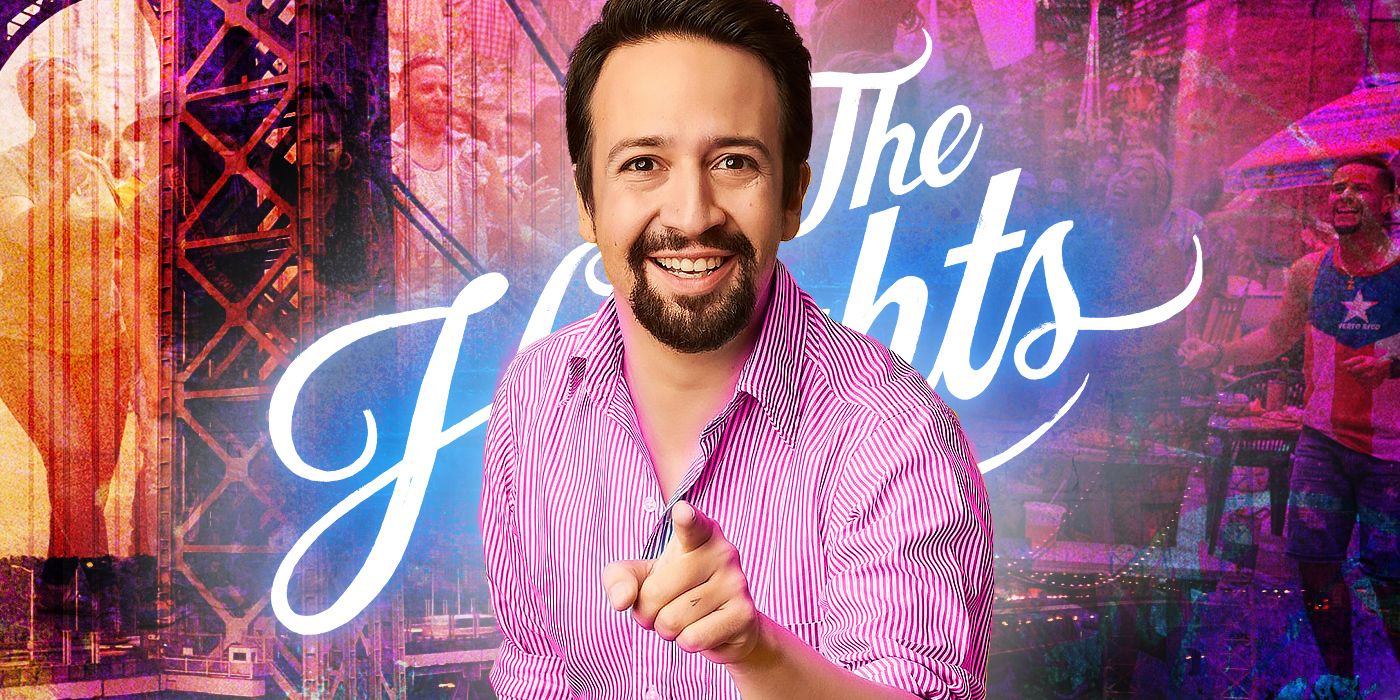 Blended image showing Lin-Manuel Miranda and the logo for In The Heights.