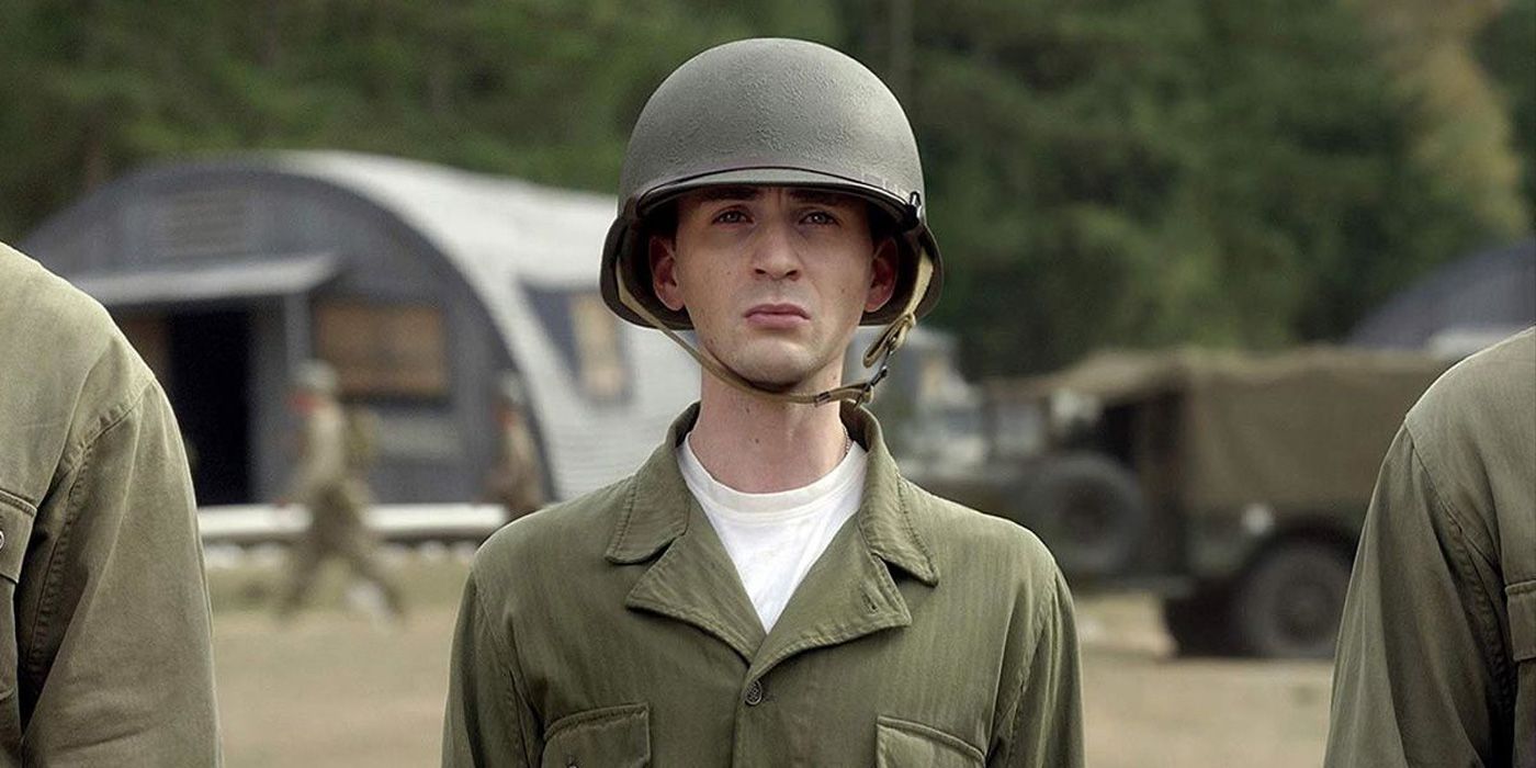 Chris Evans as Steve Rogers in Captain America The First Avenger