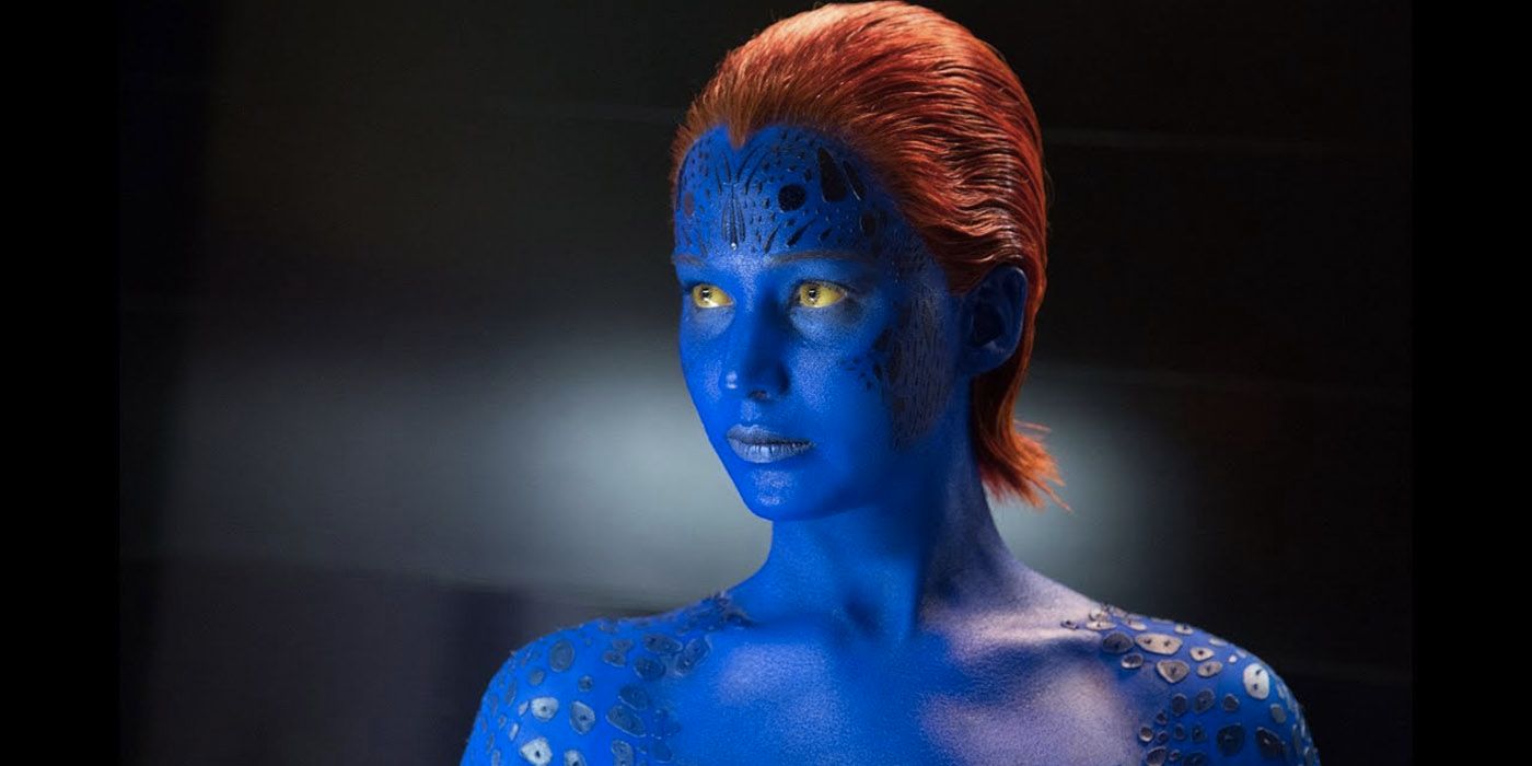 Jennifer Lawrence playing Mystique/Raven Darkhölme in the 2014 movie X-Men: Days of Future Past