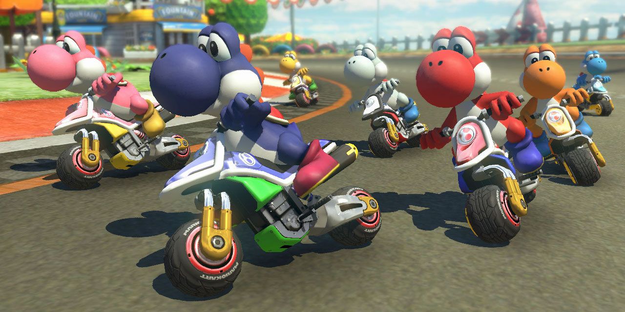 Yoshis in Mario Kart 8 Deluxe