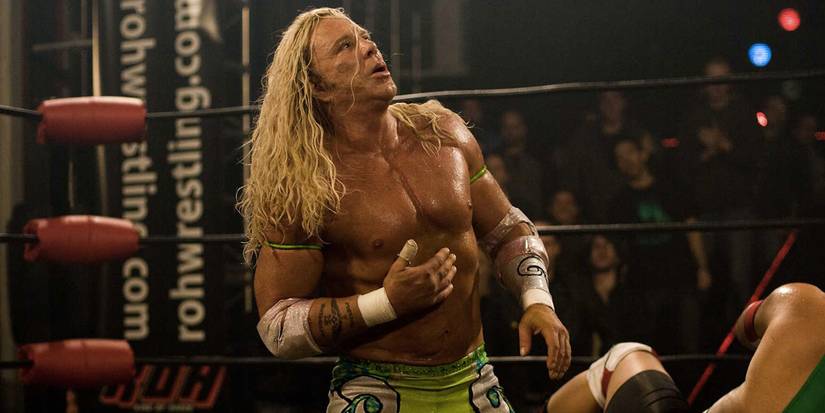 Mickey Rourke on the ring in The Wrestler