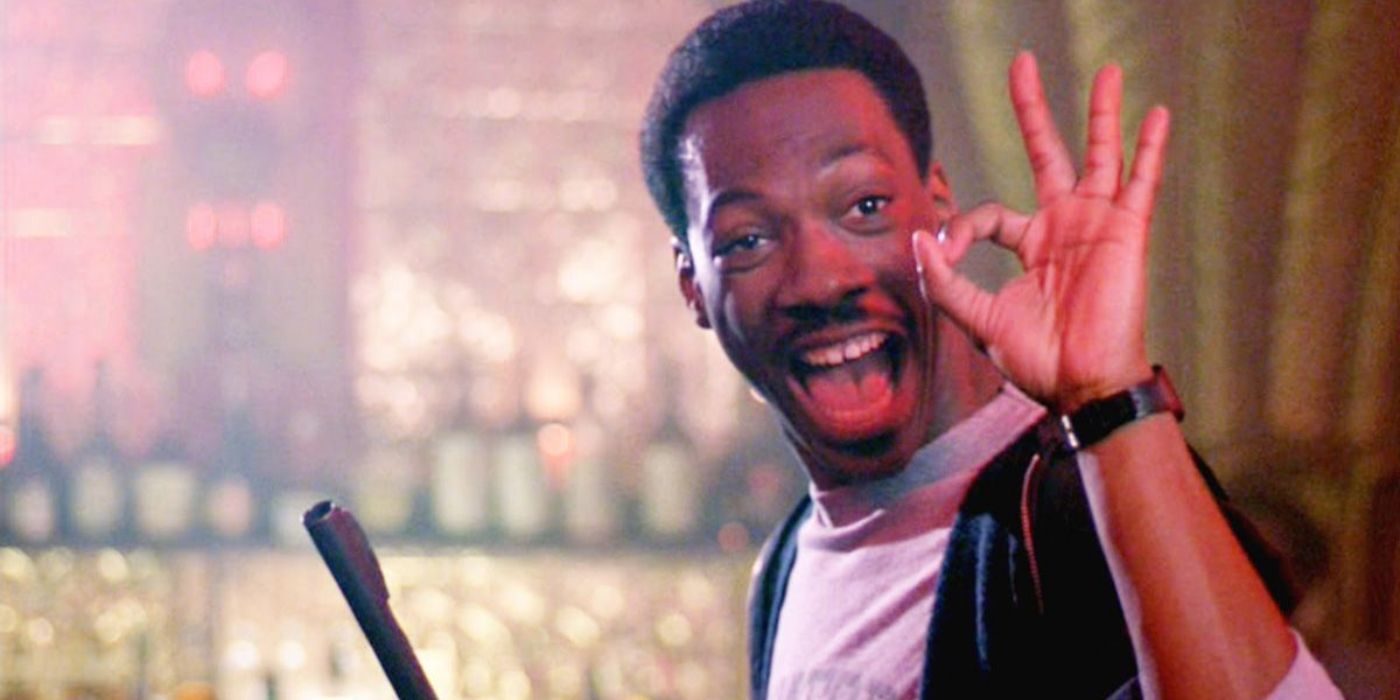 Eddie Murphy giving an OK sign in Beverly Hills Cop