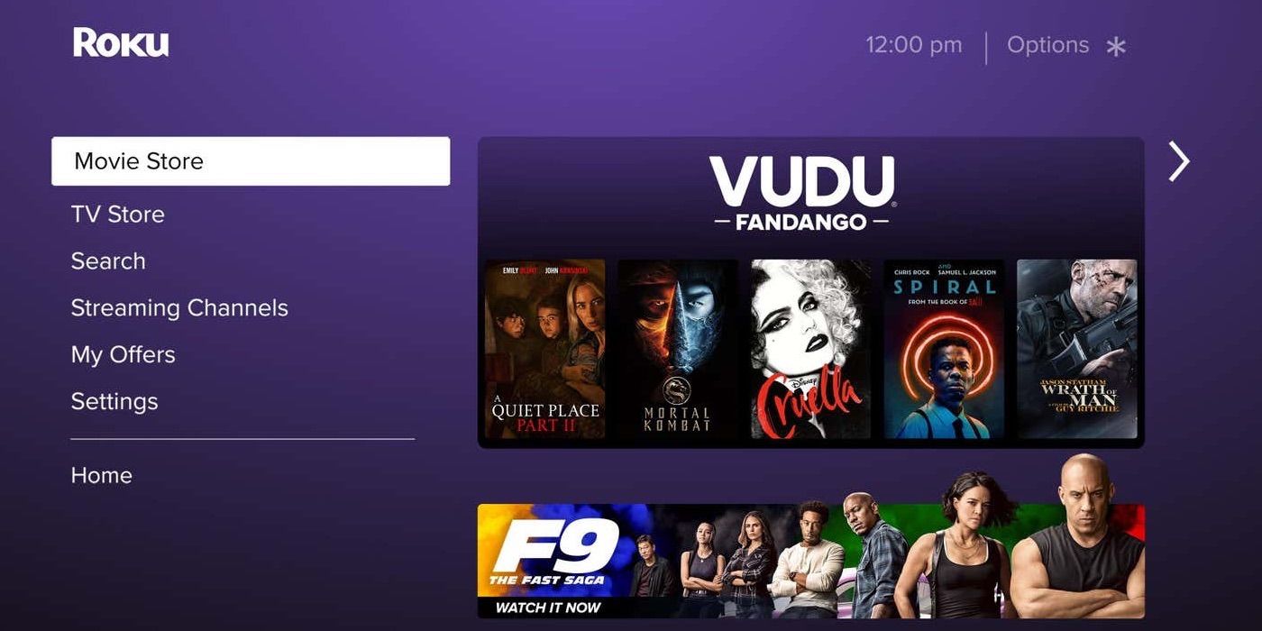 cant see all my movies on vudu with roku