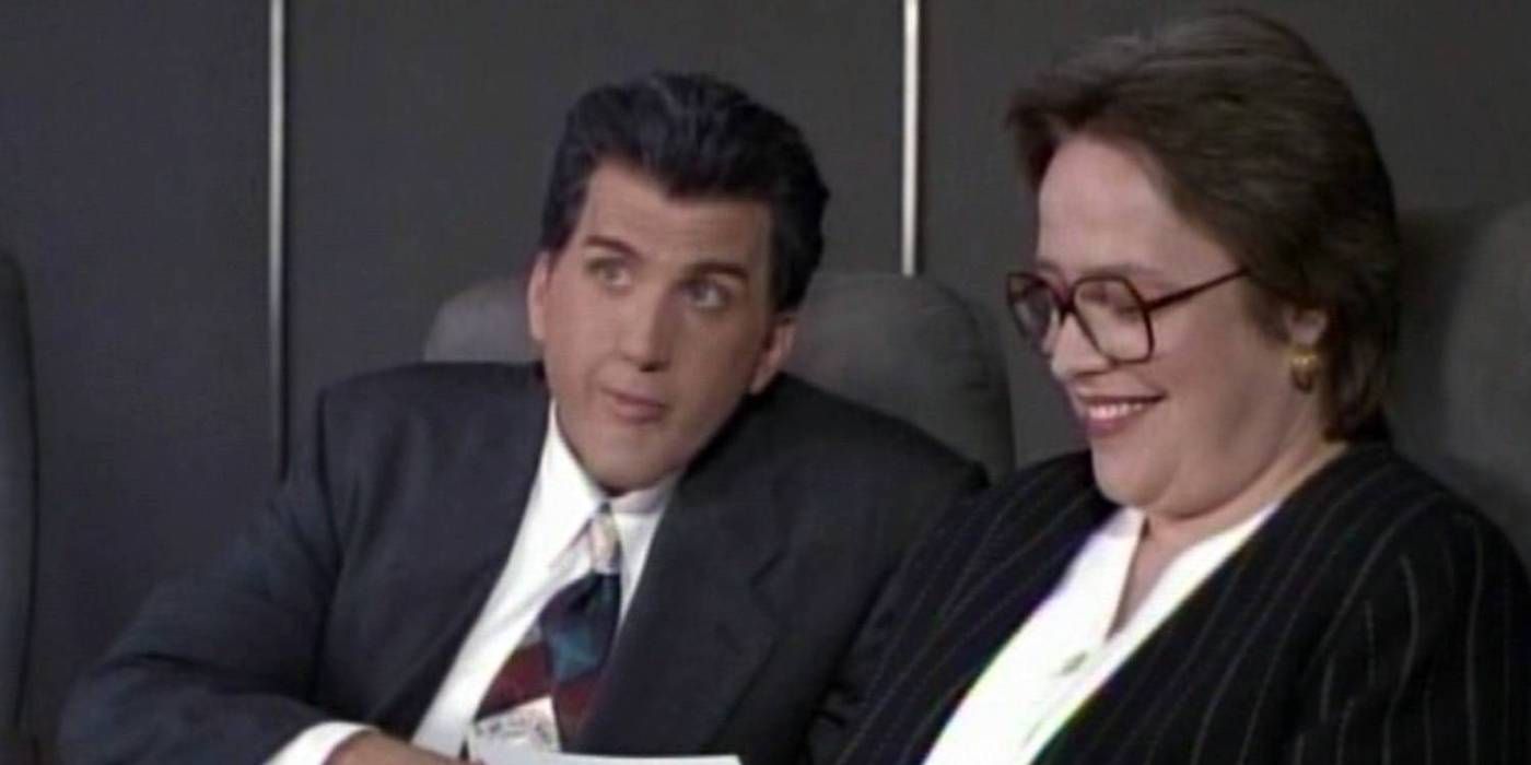 Daniel Roebuck and Kathy Bates in The Late Shift